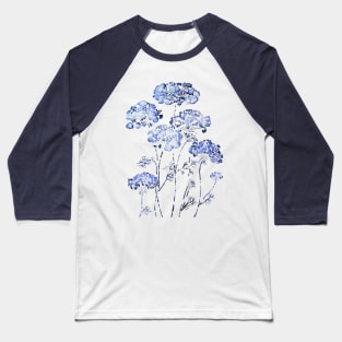 abstract queen anne's lace blue Baseball T-Shirt